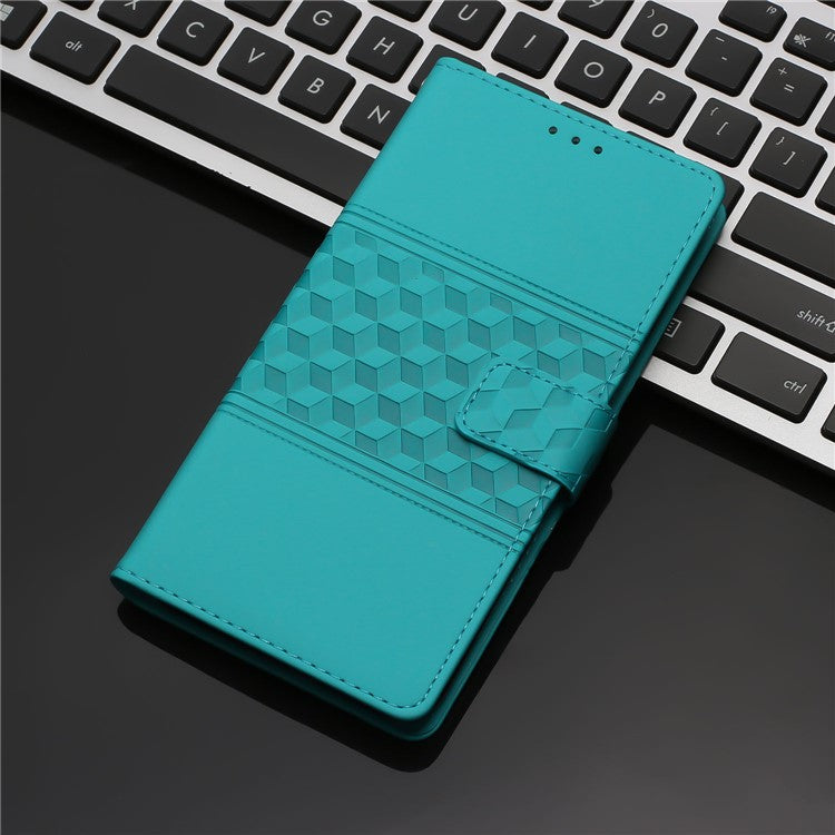 PU Leather Retro Imprinted Pattern Phone Cover for Oppo Reno8 Lite 5G / Reno7 Z 5G, Flip Wallet Stand Shockproof Phone Case with Strap - Sky Blue