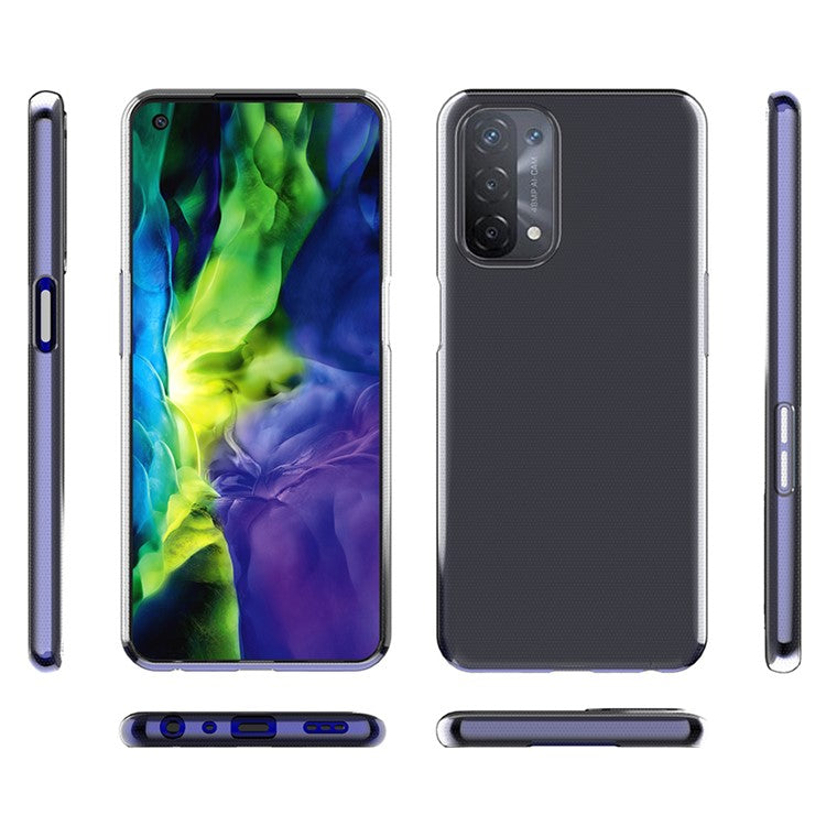 For Oppo A74 5G Ultra Slim Transparent Soft TPU Phone Back Cover Anti-fall Mobile Phone Case