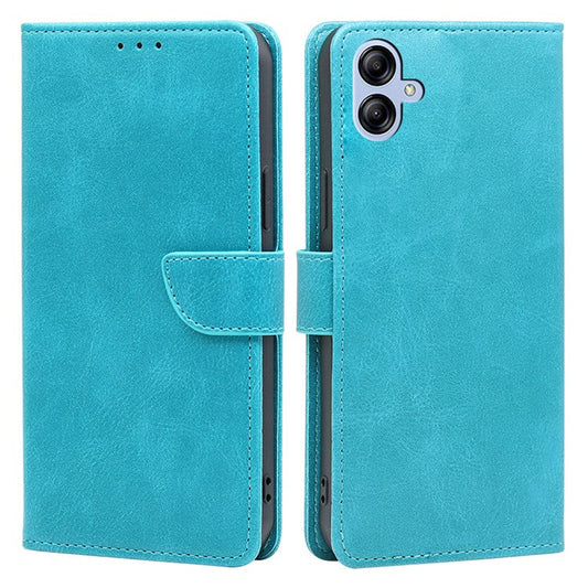 For Samsung Galaxy A04e 4G / F04 4G / M04 4G Calf Texture PU Leather Flip Case Inner TPU Wallet Stand Magnetic Closure Phone Cover - Baby Blue