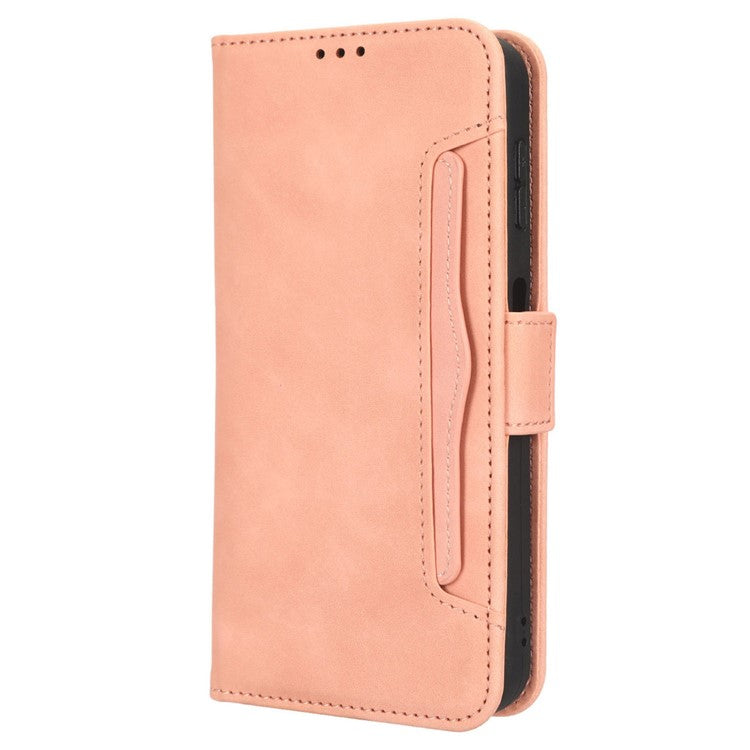 For Samsung Galaxy A14 5G / A14 4G PU Leather Wallet Shockproof Case Multiple Card Slots Stand Magnetic Full Body Protective Phone Cover - Pink