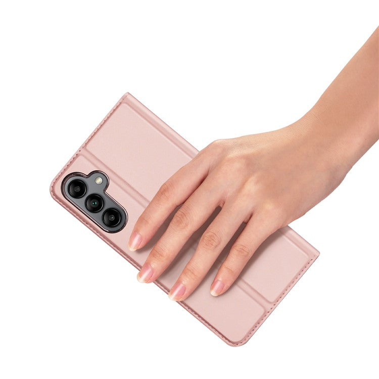 DUX DUCIS Skin Pro Series PU Leather Stand Case for Samsung Galaxy A34 5G, Magnetic Closure Card Holder Stand Folio Flip Phone Cover - Pink