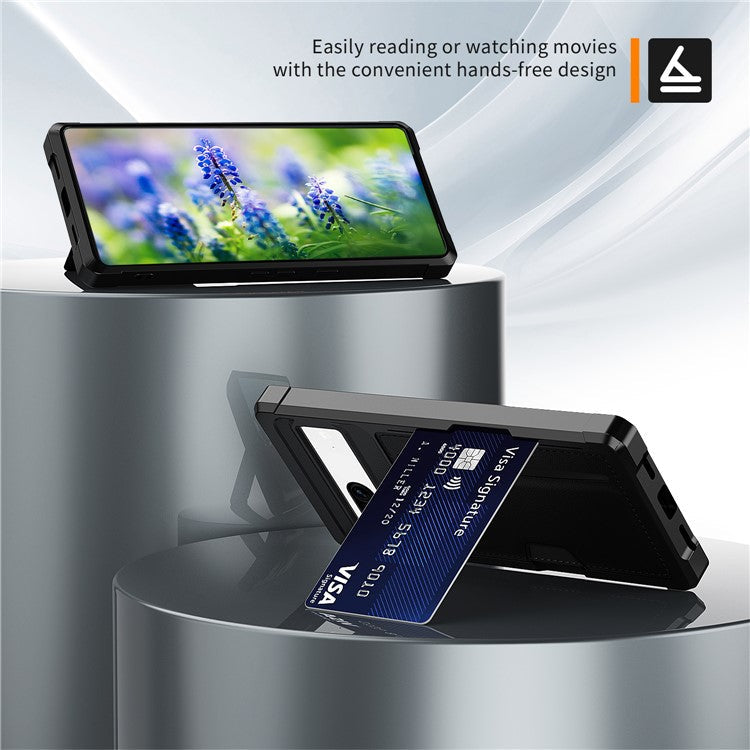 For Google Pixel 7 5G ZM02 Smartphone Case with Card Slot PU Leather + TPU Reinforced Corner Anti-scratch Cell Phone Back Cover