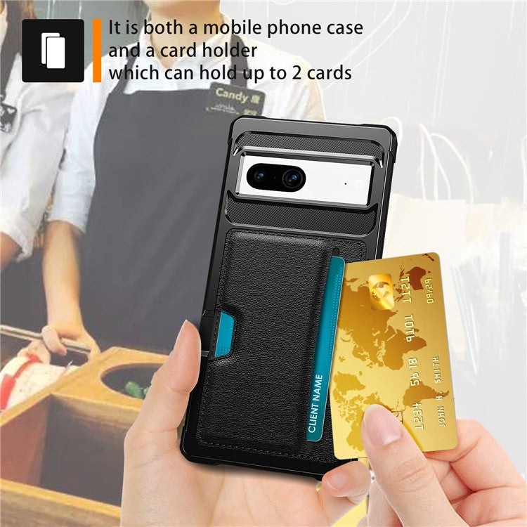 For Google Pixel 7 5G ZM02 Smartphone Case with Card Slot PU Leather + TPU Reinforced Corner Anti-scratch Cell Phone Back Cover