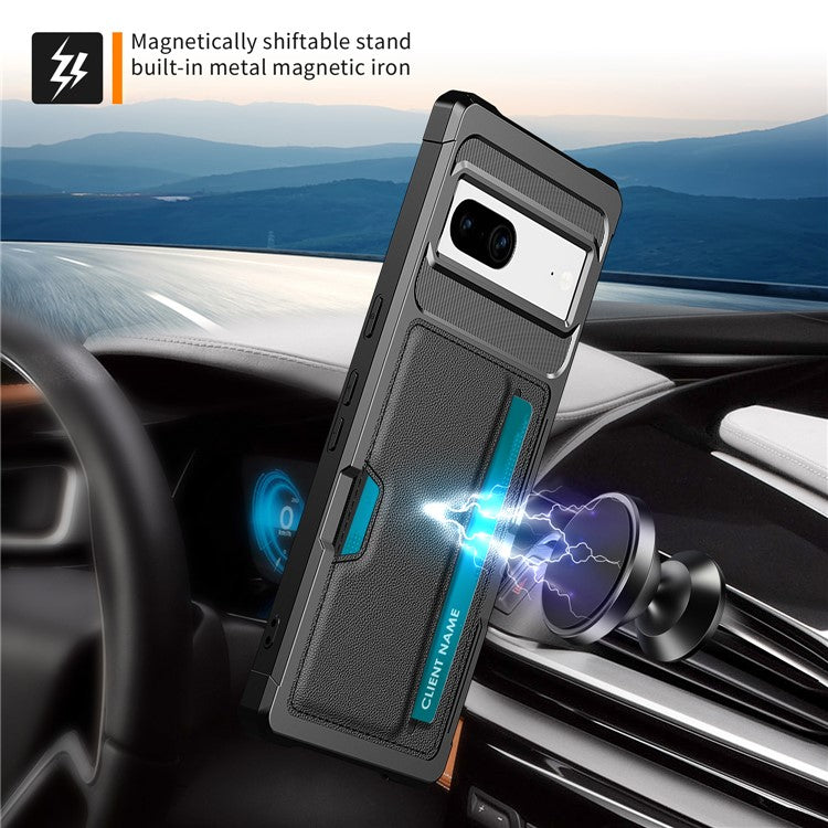 For Google Pixel 7 5G ZM02 Smartphone Case with Card Slot PU Leather + TPU Reinforced Corner Anti-scratch Cell Phone Back Cover