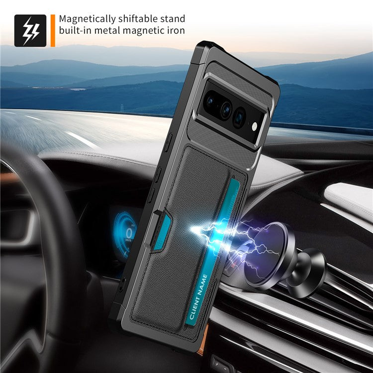 For Google Pixel 7 Pro 5G ZM02 Shockproof Reinforced Corner Phone Case with Card Slot PU Leather + TPU Anti-fall Phone Back Cover