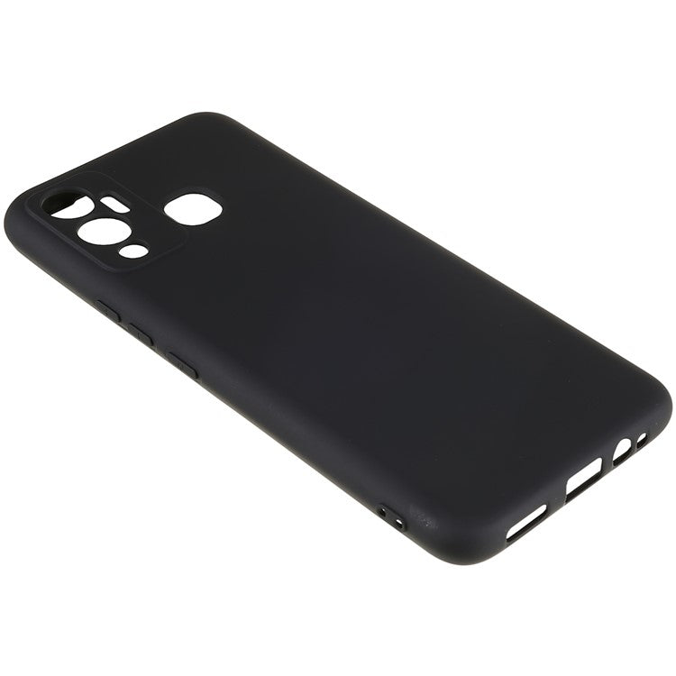 For Infinix Hot 12 Play 4G Case Arc Edge 2.0mm Thick TPU Shockproof Protective Phone Cover - Black