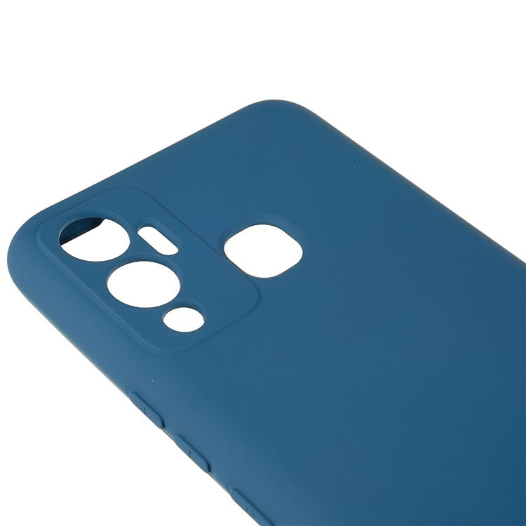 For Infinix Hot 12 Play 4G Case Arc Edge 2.0mm Thick TPU Shockproof Protective Phone Cover - Blue