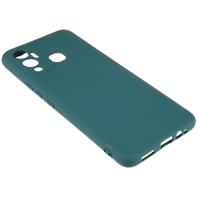For Infinix Hot 12 Play 4G Case Arc Edge 2.0mm Thick TPU Shockproof Protective Phone Cover - Midnight Green