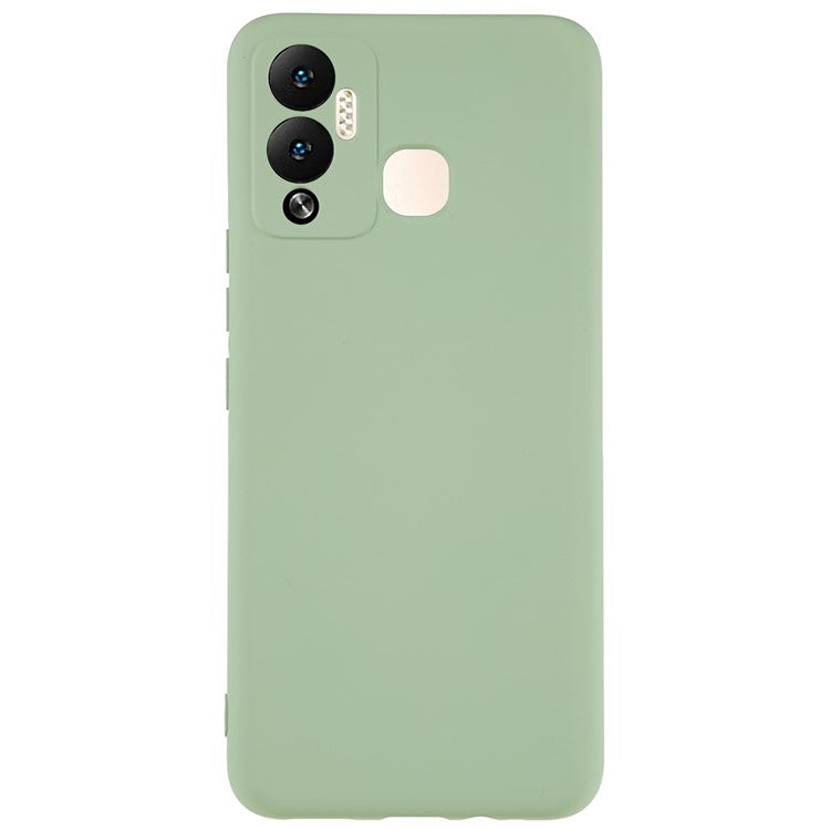 For Infinix Hot 12 Play 4G Liquid Silicone Texture Smooth Touch Case Arc Edge 2.0mm Thick TPU Shockproof Protective Phone Cover - Green