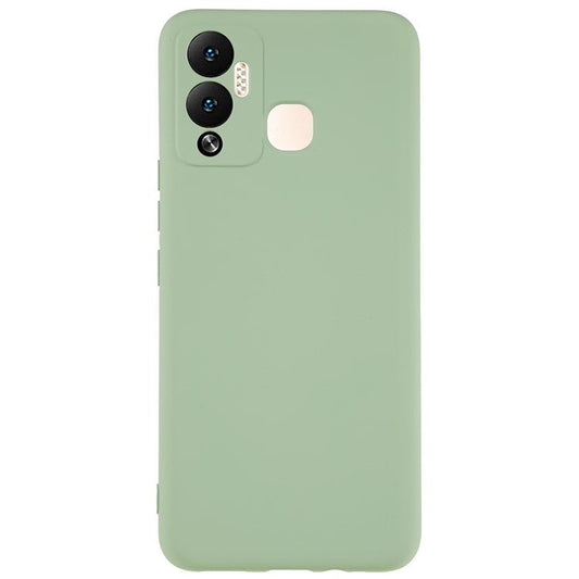 For Infinix Hot 12 Play 4G Liquid Silicone Texture Smooth Touch Case Arc Edge 2.0mm Thick TPU Shockproof Protective Phone Cover - Green