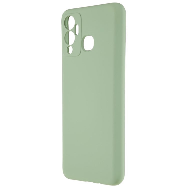 For Infinix Hot 12 Play 4G Liquid Silicone Texture Smooth Touch Case Arc Edge 2.0mm Thick TPU Shockproof Protective Phone Cover - Green
