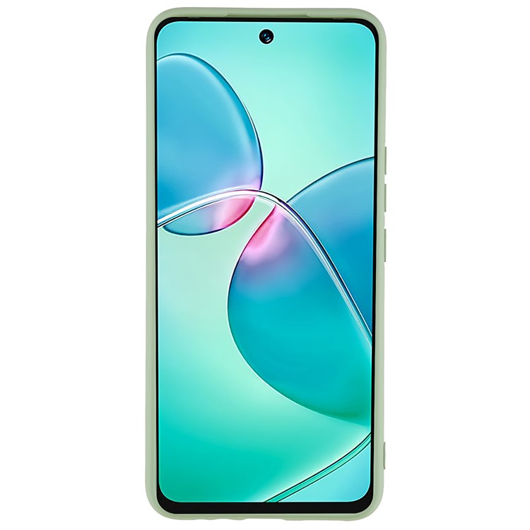 For Infinix Hot 12 Play 4G Liquid Silicone Texture Smooth Touch Case Arc Edge 2.0mm Thick TPU Shockproof Protective Phone Cover - Green