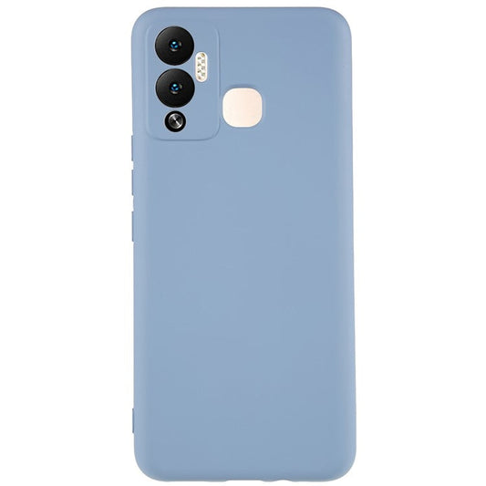 For Infinix Hot 12 Play 4G Liquid Silicone Texture Smooth Touch Case Arc Edge 2.0mm Thick TPU Shockproof Protective Phone Cover - Grey