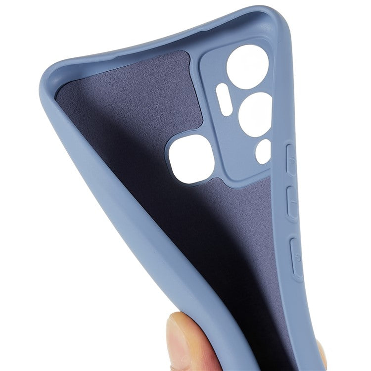 For Infinix Hot 12 Play 4G Liquid Silicone Texture Smooth Touch Case Arc Edge 2.0mm Thick TPU Shockproof Protective Phone Cover - Grey