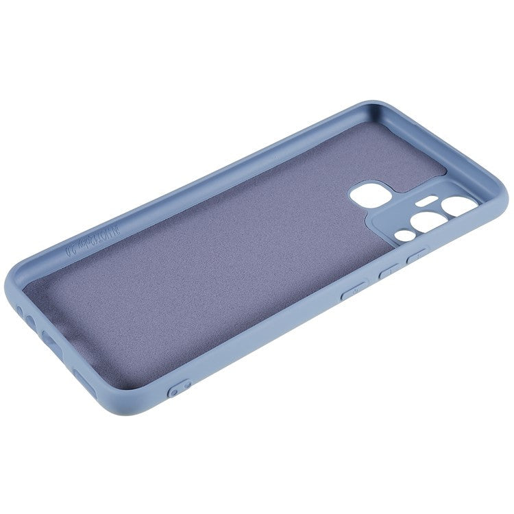 For Infinix Hot 12 Play 4G Liquid Silicone Texture Smooth Touch Case Arc Edge 2.0mm Thick TPU Shockproof Protective Phone Cover - Grey