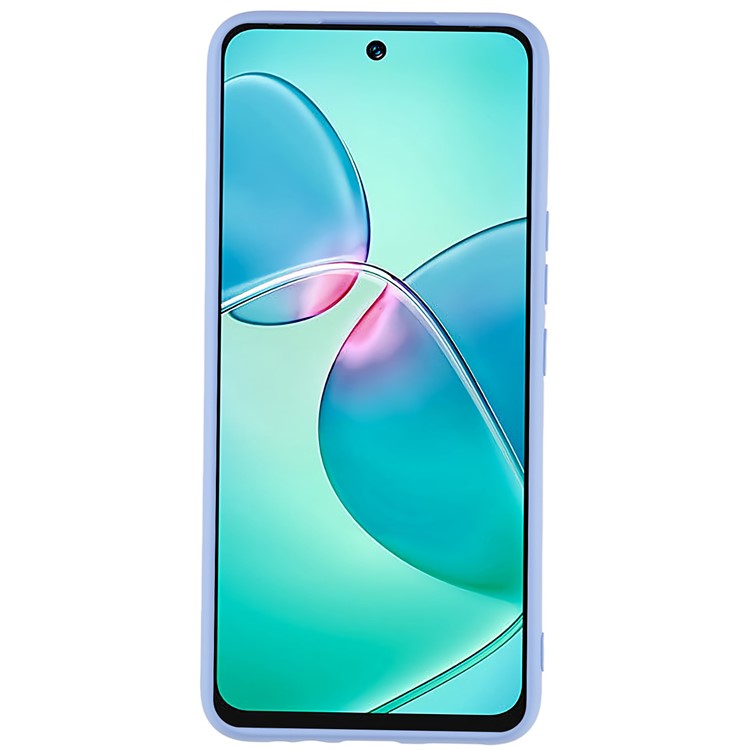 For Infinix Hot 12 Play 4G Liquid Silicone Texture Smooth Touch Case Arc Edge 2.0mm Thick TPU Shockproof Protective Phone Cover - Purple