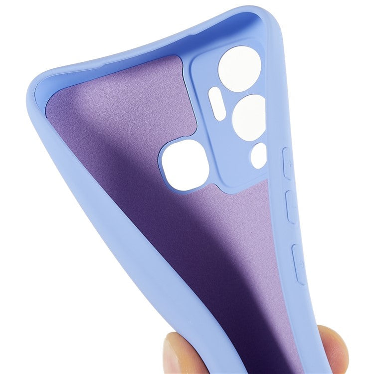 For Infinix Hot 12 Play 4G Liquid Silicone Texture Smooth Touch Case Arc Edge 2.0mm Thick TPU Shockproof Protective Phone Cover - Purple