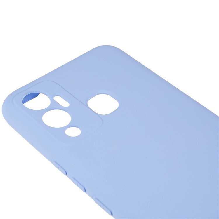 For Infinix Hot 12 Play 4G Liquid Silicone Texture Smooth Touch Case Arc Edge 2.0mm Thick TPU Shockproof Protective Phone Cover - Purple