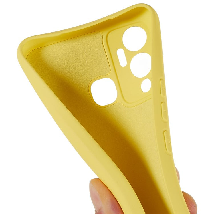For Infinix Hot 12 Play 4G Liquid Silicone Texture Smooth Touch Case Arc Edge 2.0mm Thick TPU Shockproof Protective Phone Cover - Yellow