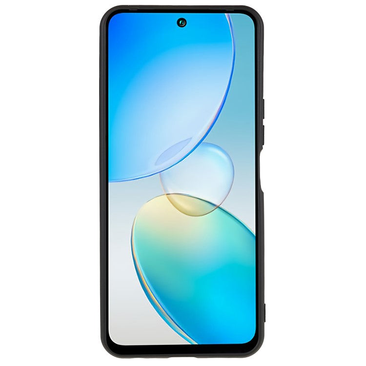 For Infinix Hot 12 4G Anti-Slip Liquid Silicone Texture Phone Case 2.0mm Thick Arc Edge Soft TPU Shockproof Back Cover - Black