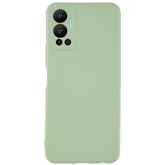 For Infinix Hot 12 4G Anti-Slip Liquid Silicone Texture Phone Case 2.0mm Thick Arc Edge Soft TPU Shockproof Back Cover - Green