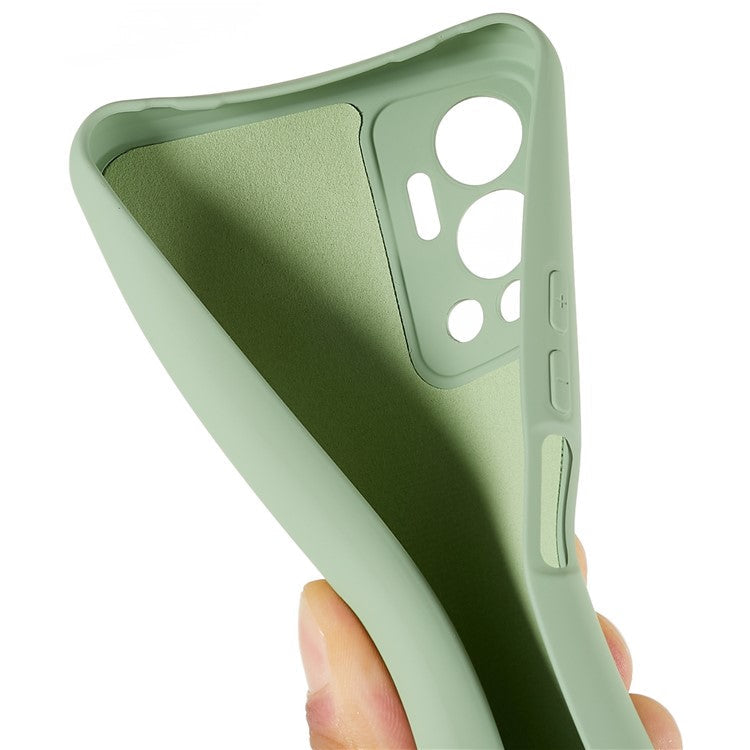 For Infinix Hot 12 4G Anti-Slip Liquid Silicone Texture Phone Case 2.0mm Thick Arc Edge Soft TPU Shockproof Back Cover - Green