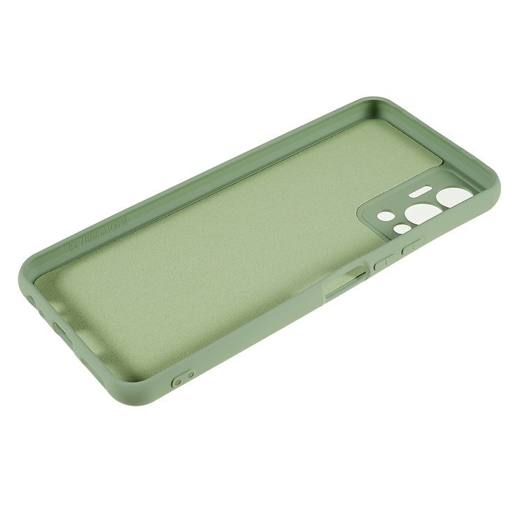 For Infinix Hot 12 4G Anti-Slip Liquid Silicone Texture Phone Case 2.0mm Thick Arc Edge Soft TPU Shockproof Back Cover - Green