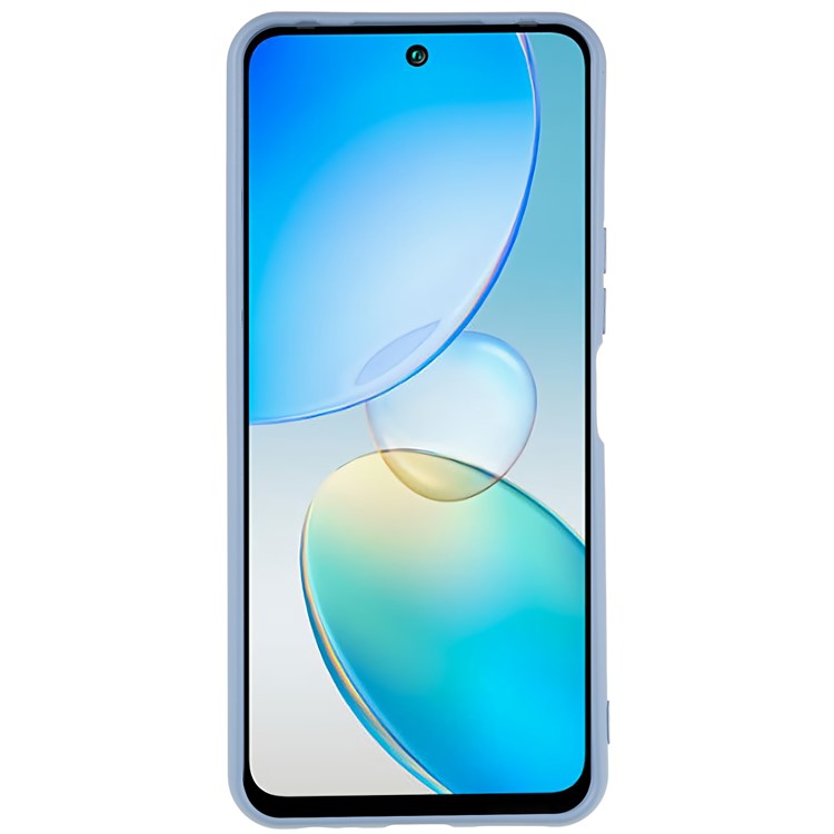 For Infinix Hot 12 4G Anti-Slip Liquid Silicone Texture Phone Case 2.0mm Thick Arc Edge Soft TPU Shockproof Back Cover - Grey