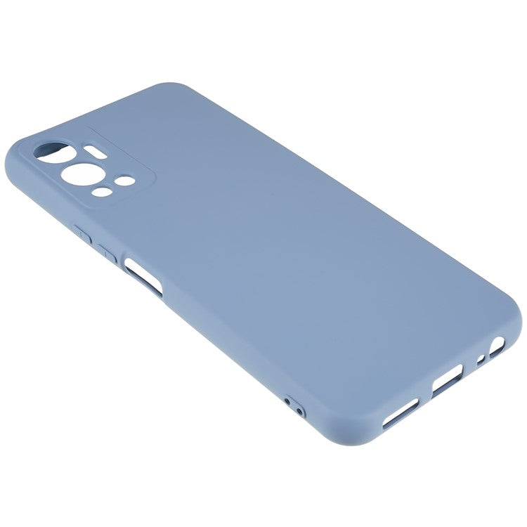 For Infinix Hot 12 4G Anti-Slip Liquid Silicone Texture Phone Case 2.0mm Thick Arc Edge Soft TPU Shockproof Back Cover - Grey