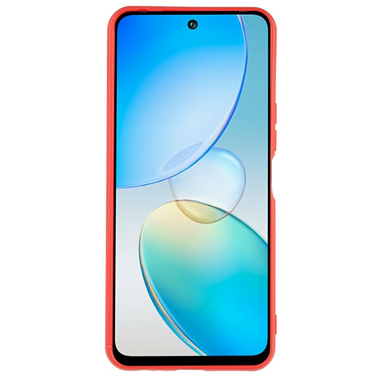 For Infinix Hot 12 4G Anti-Slip Liquid Silicone Texture Phone Case 2.0mm Thick Arc Edge Soft TPU Shockproof Back Cover - Red