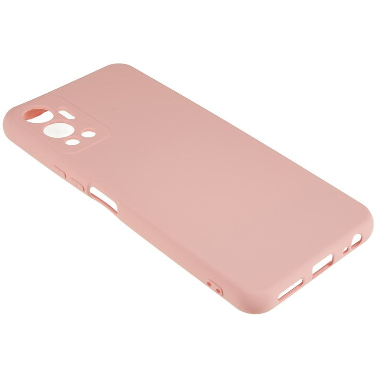 For Infinix Hot 12 4G Anti-Slip Liquid Silicone Texture Phone Case 2.0mm Thick Arc Edge Soft TPU Shockproof Back Cover - Pink