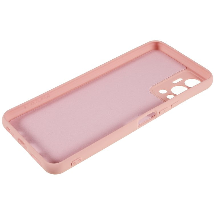 For Infinix Hot 12 4G Anti-Slip Liquid Silicone Texture Phone Case 2.0mm Thick Arc Edge Soft TPU Shockproof Back Cover - Pink