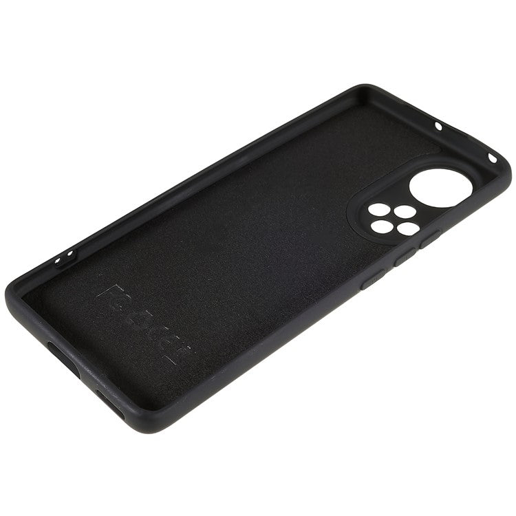 For Honor 50 / Huawei nova 9 Soft TPU 2.0mm Thick Anti-Scratch Phone Case Liquid Silicone Texture Arc Edge Non-Slip Cover - Black