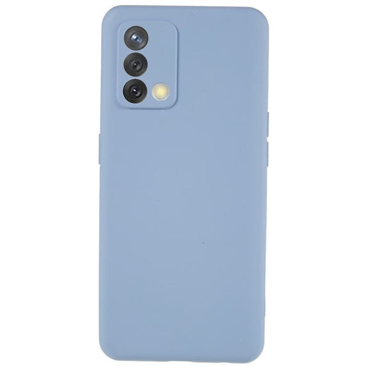 For Oppo A74 4G Flexible TPU Arc Edge Shockproof Phone Case 2.0mm Thick Liquid Silicone Texture Anti-Slip Back Cover - Grey