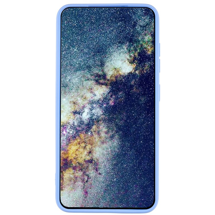 For Samsung Galaxy S23 Liquid Silicone Texture Soft TPU Phone Case Arc Edge 2.0mm Thick Drop Protection Back Cover - Purple