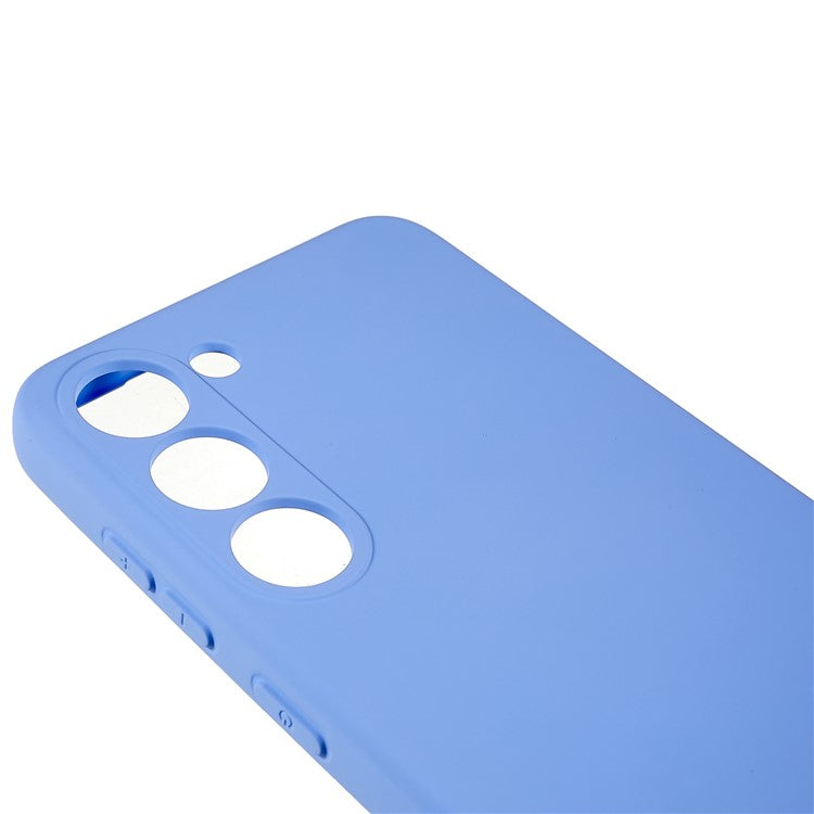 For Samsung Galaxy S23 Liquid Silicone Texture Soft TPU Phone Case Arc Edge 2.0mm Thick Drop Protection Back Cover - Purple