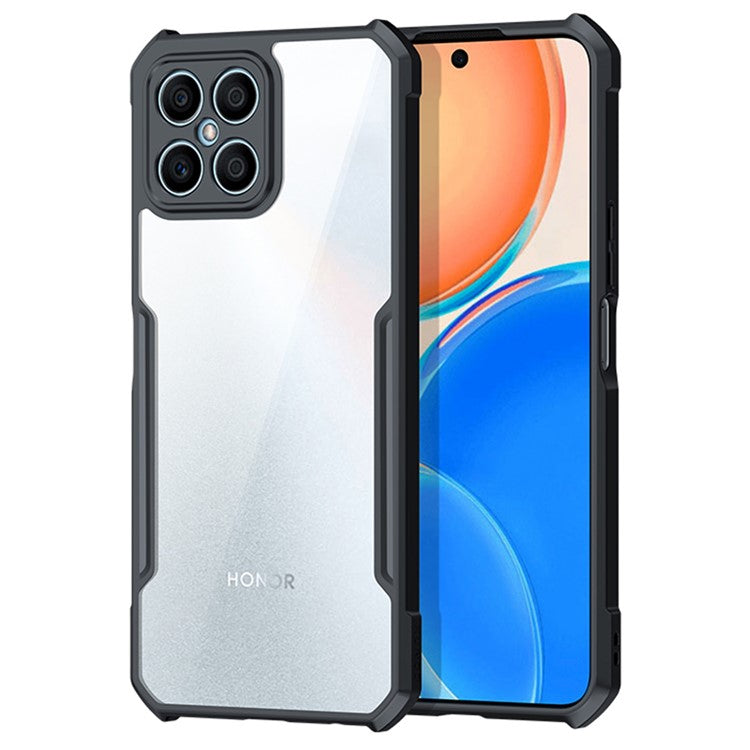 XUNDD For Honor X8 4G Acrylic + TPU Phone Case Anti-drop Protective Phone Back Cover - Black