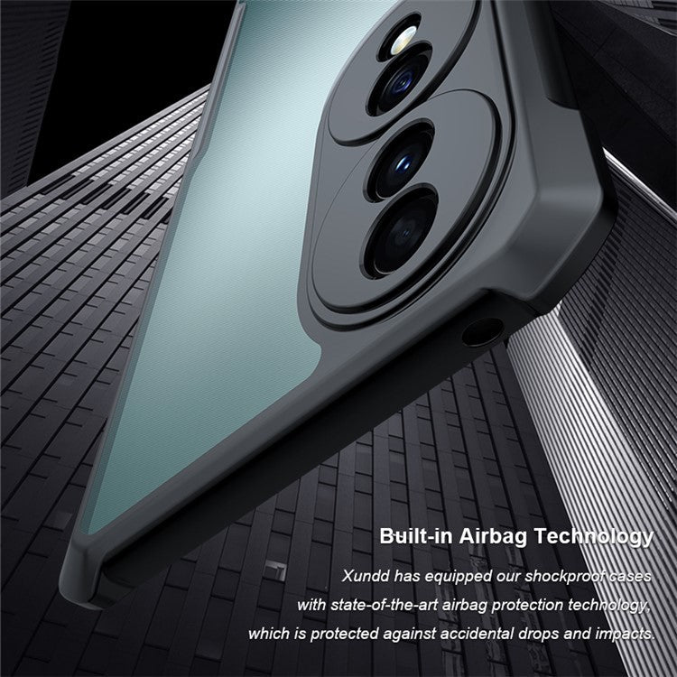 XUNDD For Honor 70 Pro 5G / 70 Pro+ 5G Acrylic + TPU Phone Case Shock-absorbing Protective Mobile Phone Back Cover - Black