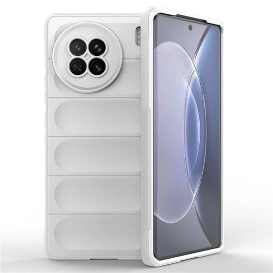 For vivo X90 5G Soft TPU Rugged Back Cover Drop-proof Protective Cell Phone Case - White