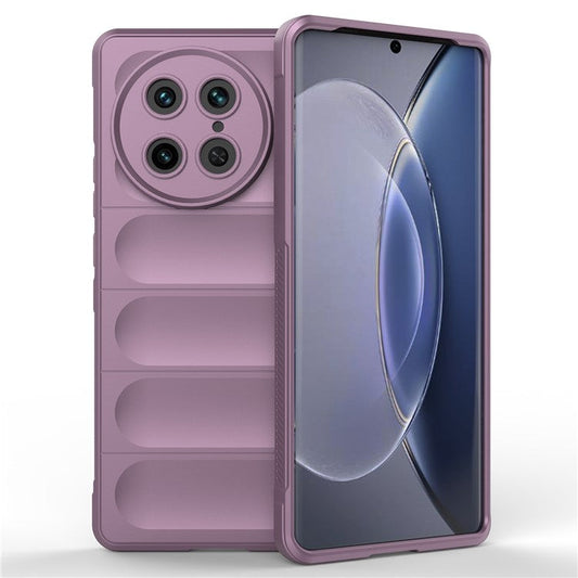 For vivo X90 Pro 5G Anti-drop Rugged Back Phone Case Flexible TPU Smartphone Protective Cover - Light Purple
