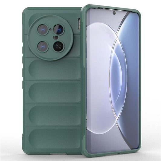 For vivo X90 Pro+ 5G Rugged Back Phone Case Anti-scratch Soft TPU Protective Cover - Green
