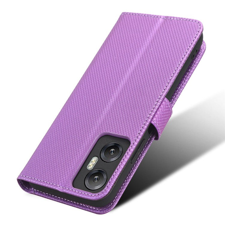 For Infinix Hot 20 5G / X666 / X666B Diamond Texture PU Leather Phone Case with Foldable Stand Wallet - Purple