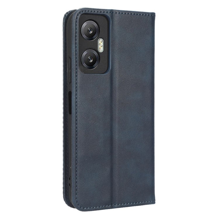 For Infinix Hot 20 5G X666 / X666B Wallet Phone Case Retro Texture Imprinted Pattern PU Leather Magnetic Auto Closing Phone Cover - Blue