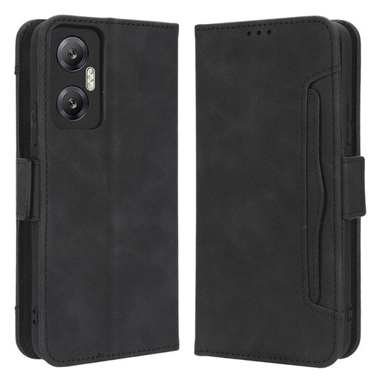 For Infinix Hot 20 5G / X666 / X666B PU Leather Wallet Phone Case Stand Magnetic Closure Flip Phone Cover with Multiple Card Slots - Black