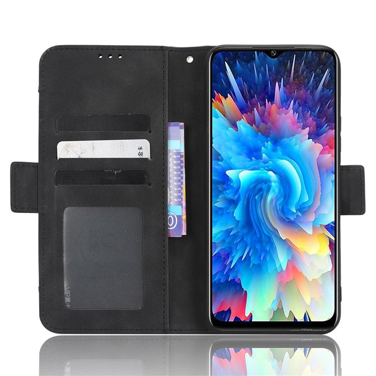 For Infinix Hot 20 5G / X666 / X666B PU Leather Wallet Phone Case Stand Magnetic Closure Flip Phone Cover with Multiple Card Slots - Black