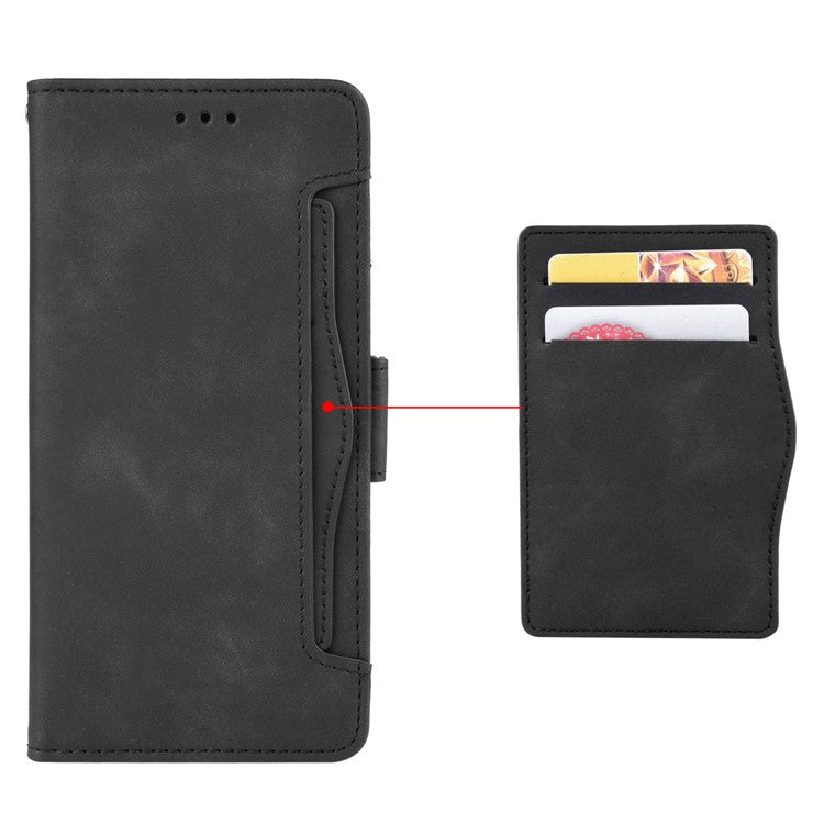 For Infinix Hot 20 5G / X666 / X666B PU Leather Wallet Phone Case Stand Magnetic Closure Flip Phone Cover with Multiple Card Slots - Black