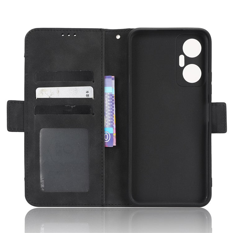For Infinix Hot 20 5G / X666 / X666B PU Leather Wallet Phone Case Stand Magnetic Closure Flip Phone Cover with Multiple Card Slots - Black