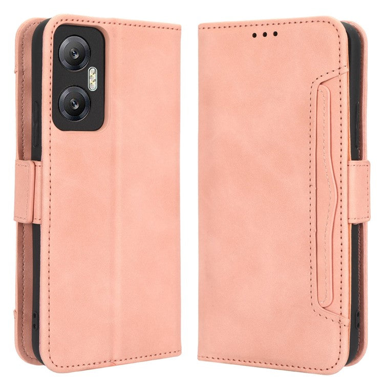 For Infinix Hot 20 5G / X666 / X666B PU Leather Wallet Phone Case Stand Magnetic Closure Flip Phone Cover with Multiple Card Slots - Pink