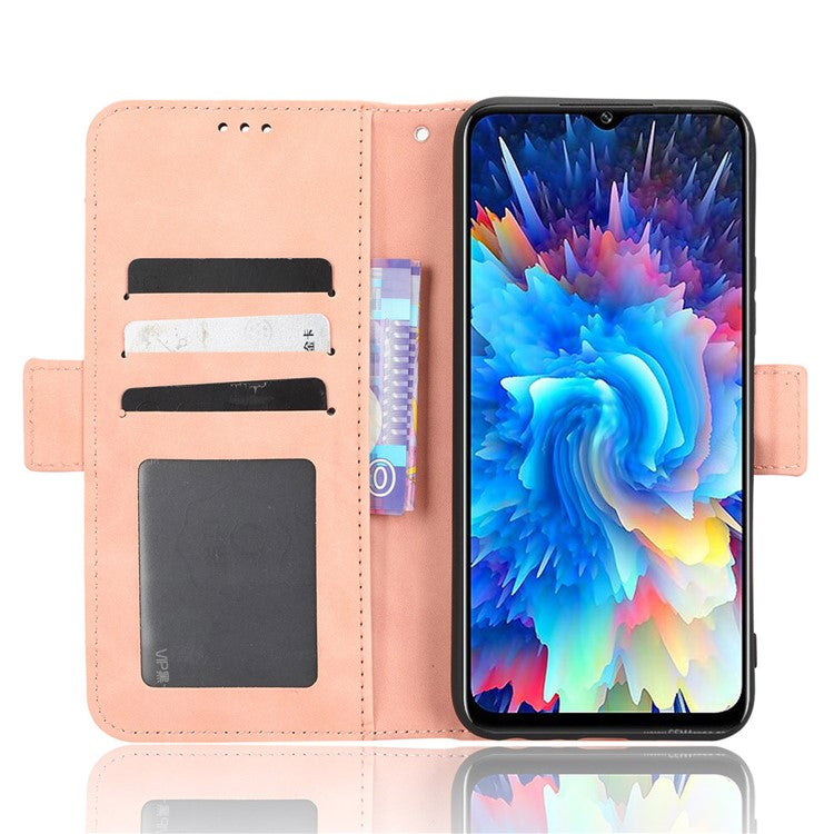 For Infinix Hot 20 5G / X666 / X666B PU Leather Wallet Phone Case Stand Magnetic Closure Flip Phone Cover with Multiple Card Slots - Pink