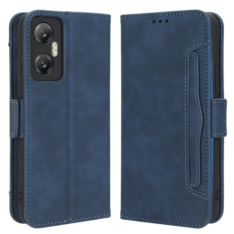For Infinix Hot 20 5G / X666 / X666B PU Leather Wallet Phone Case Stand Magnetic Closure Flip Phone Cover with Multiple Card Slots - Blue